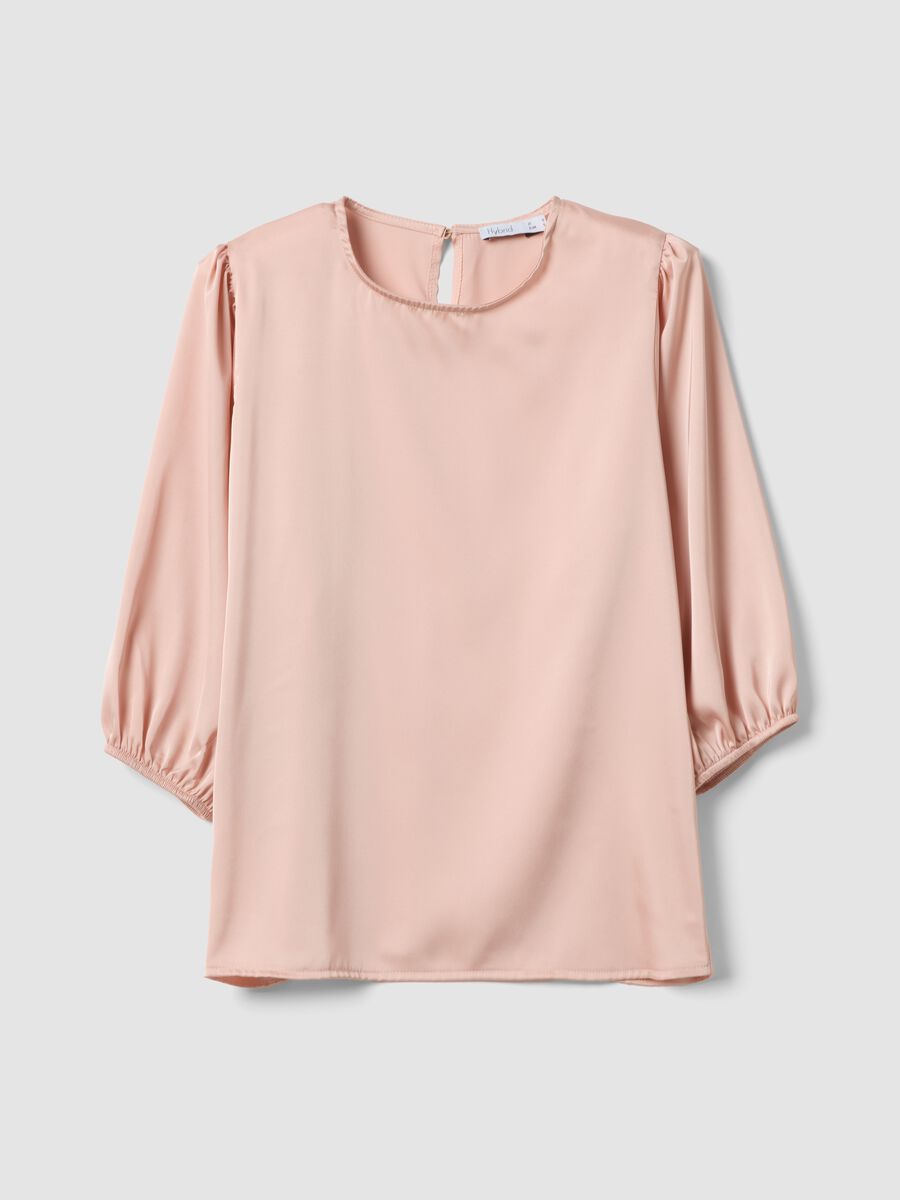 Maglia a maniche lunghe rosa regular fit con chiusura a goccia_0