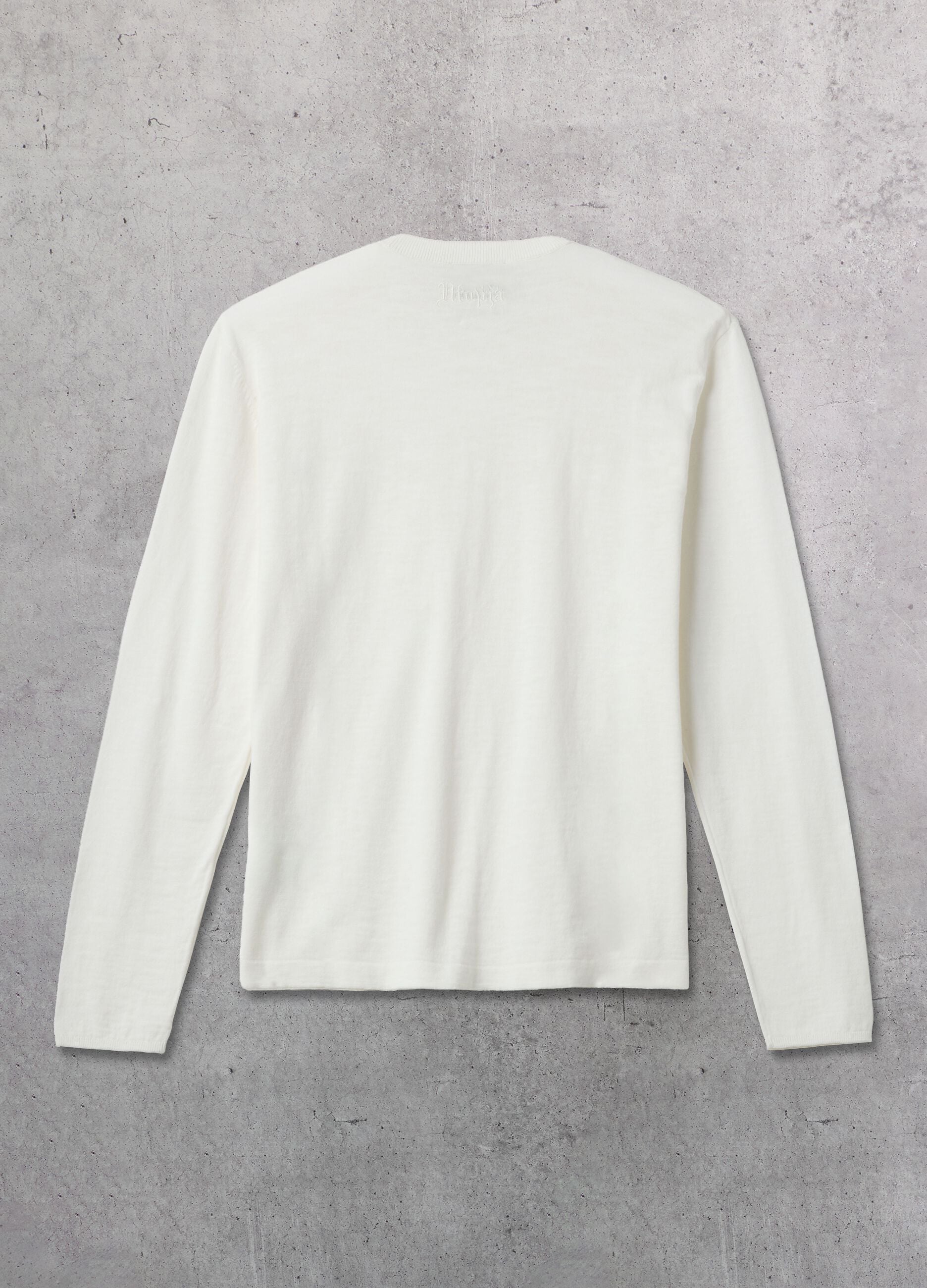 White Knit Long-Sleeve T-Shirt