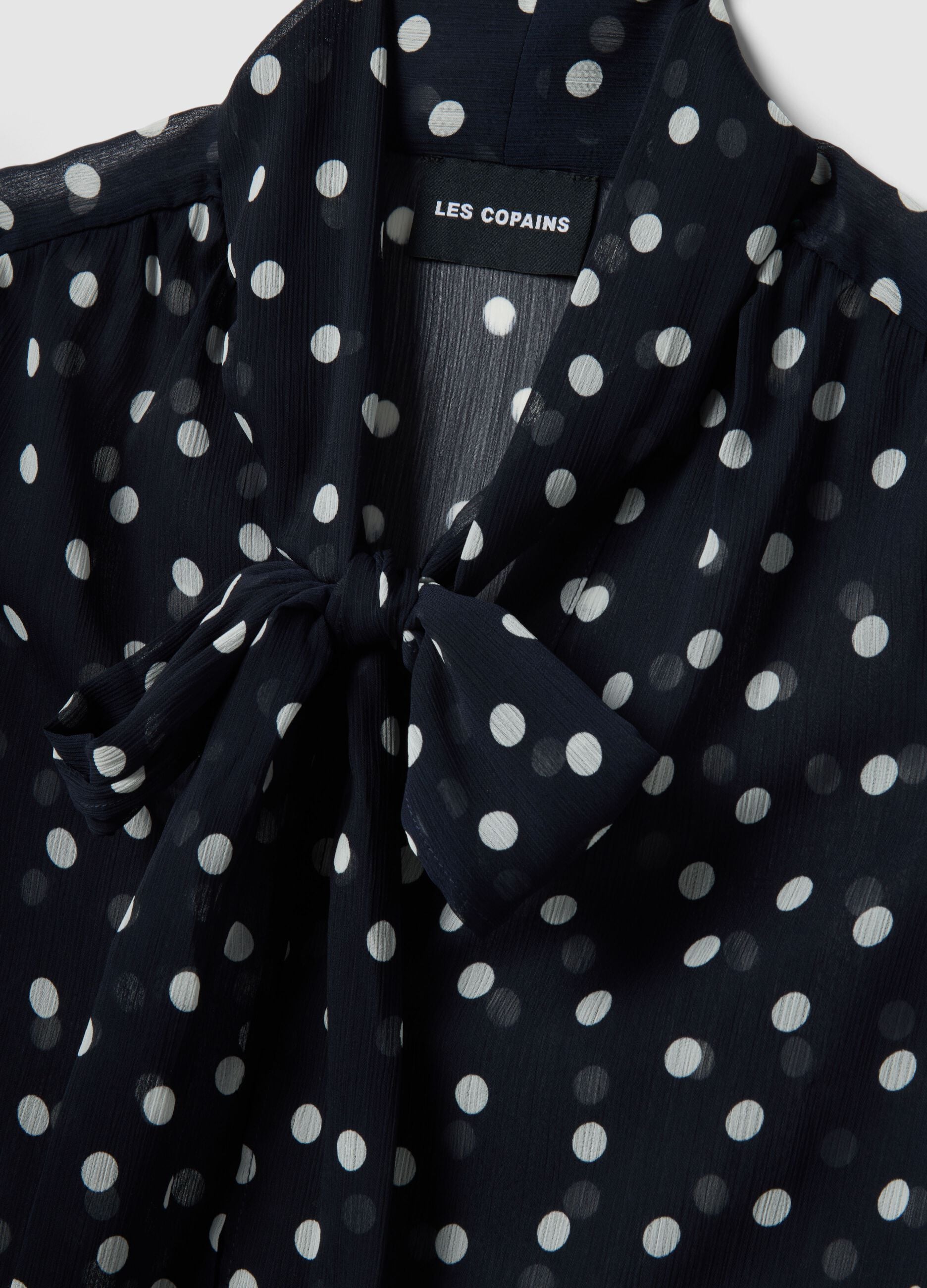 Blusa senza maniche a pois multicolor regular fit con colletto fancy
