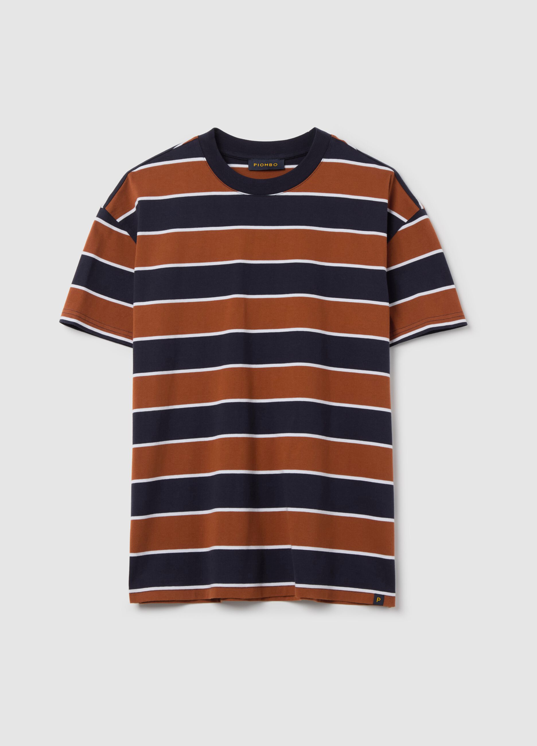 Cotton T-shirt with horizontal stripes