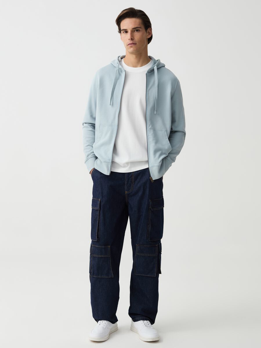 Organic cotton full-zip sweatshirt with hood_1