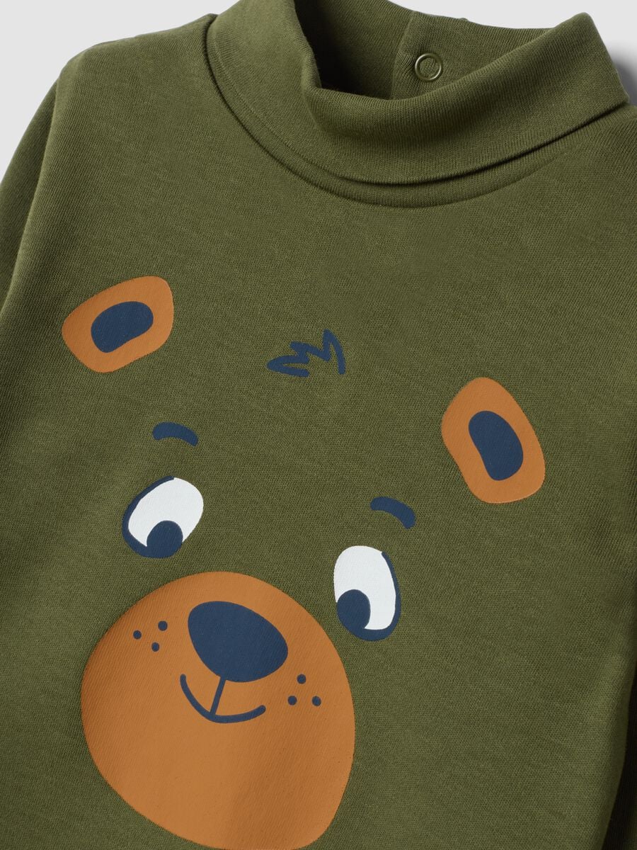 Moss green organic cotton roll-neck jumper_2