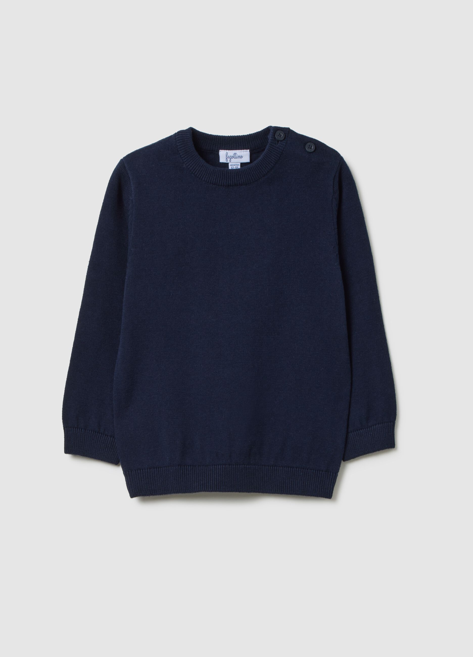 Blue pure cotton regular fit children's sweater