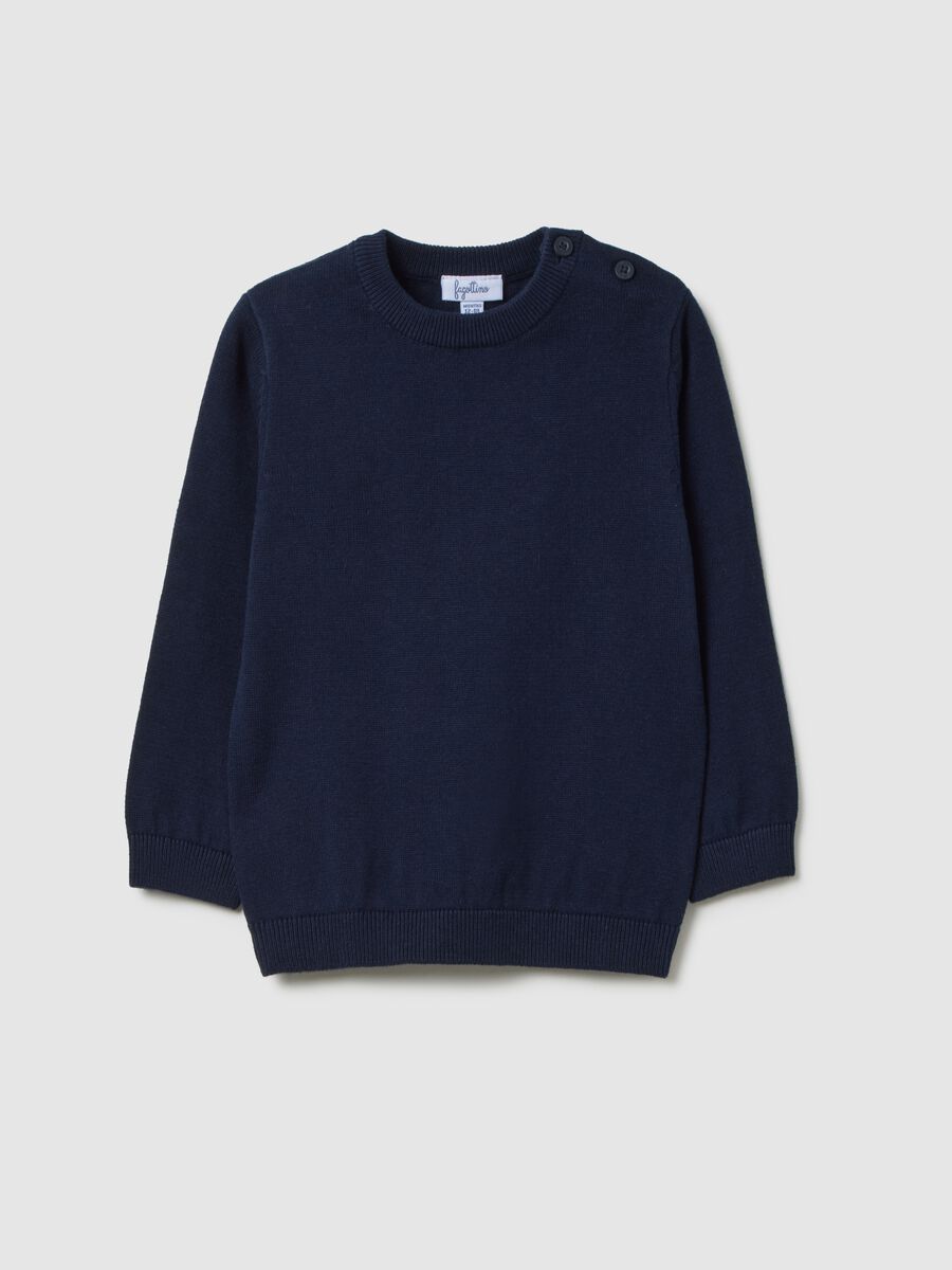 Blue pure cotton regular fit children's sweater_0