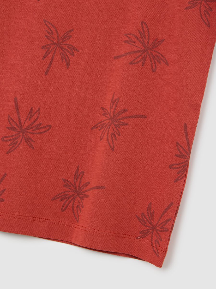 Canotta da bambino in puro cotone rosso regular fit con stampa_3