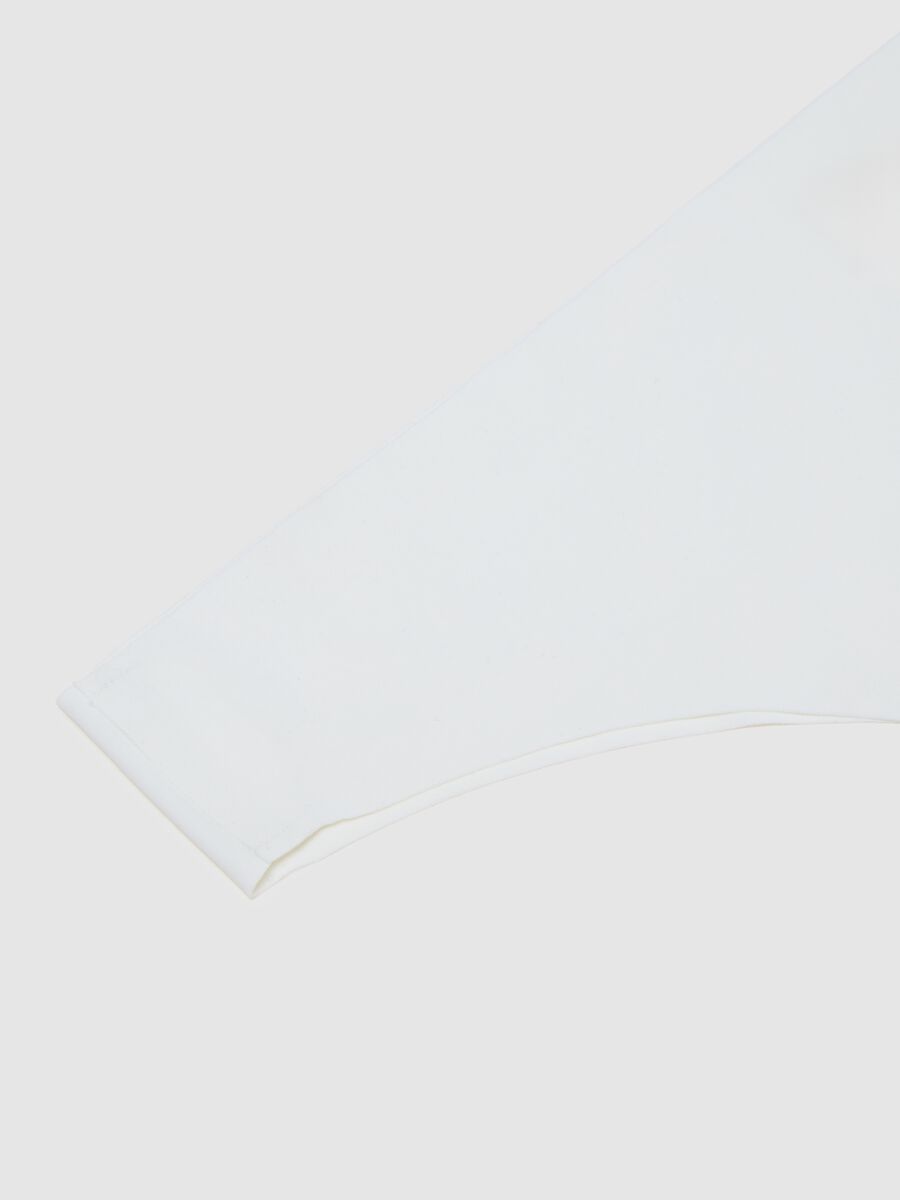 Regular fit white fabric briefs_1