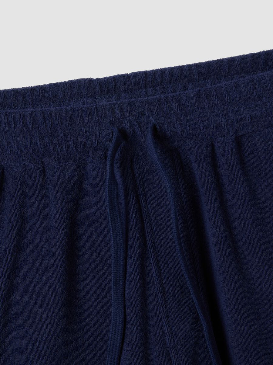 Shorts jogger blu in misto cotone con vita elasticizzata regular fit_5