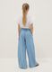 Light blue pure cotton denim wide-leg trousers for girls_1