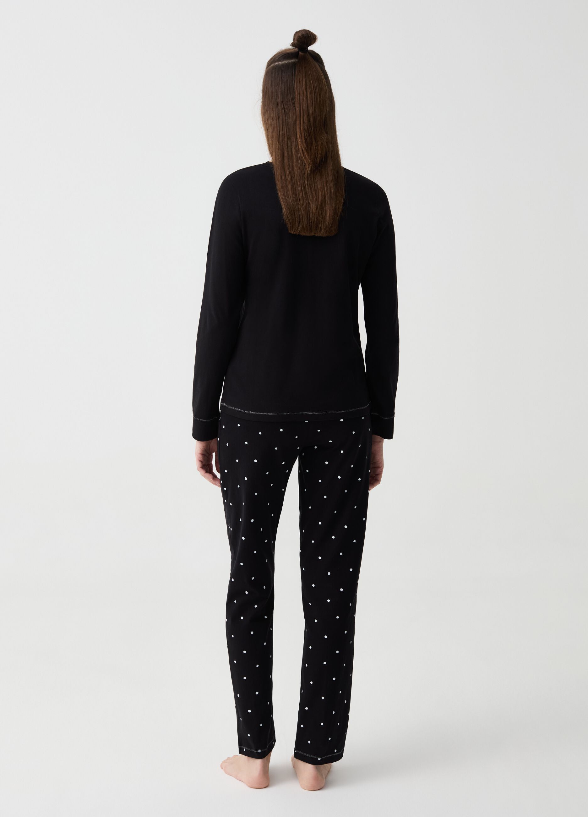 Polka dot pyjamas with lettering print