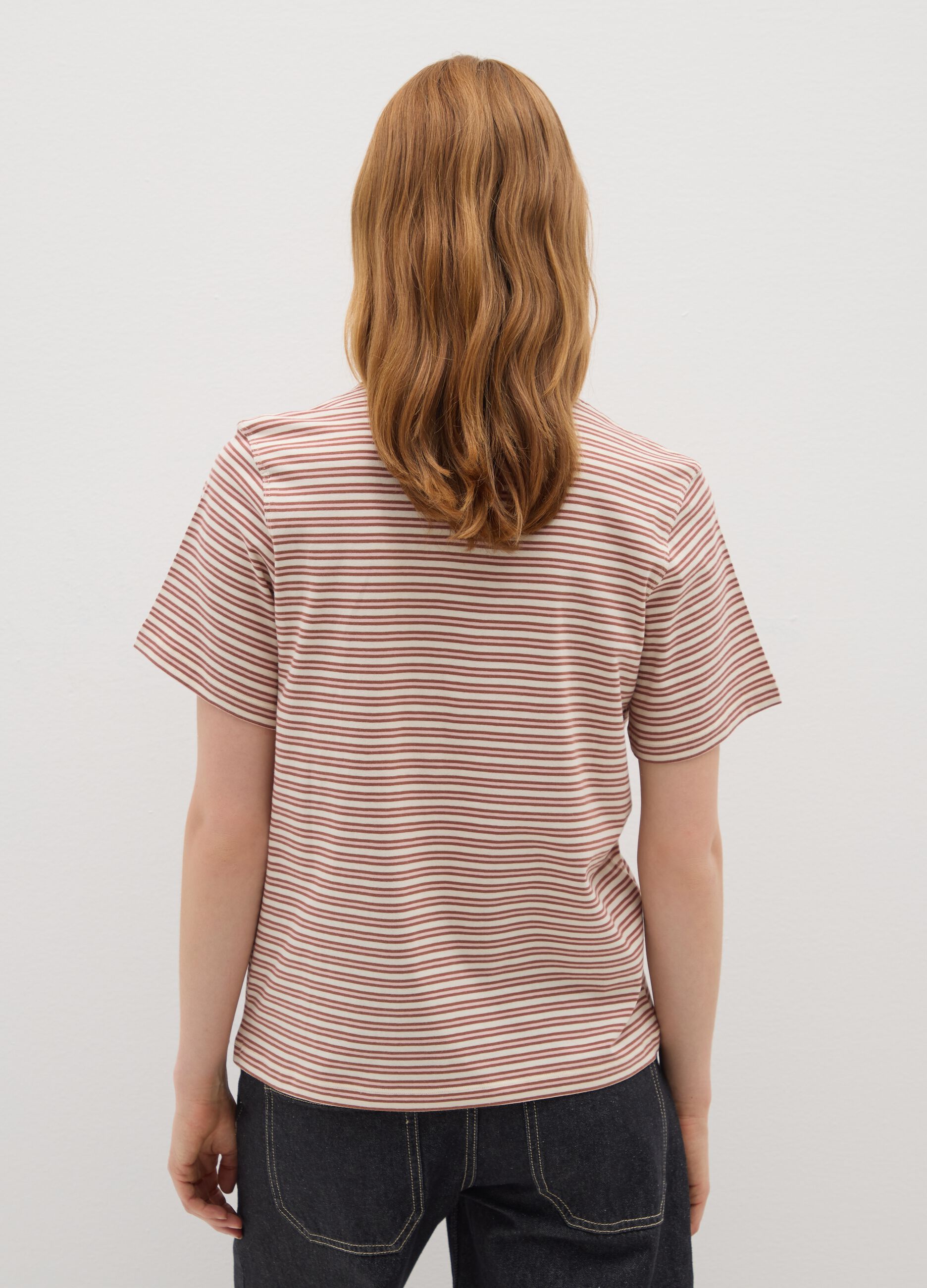 T-shirt in puro cotone multicolor relaxed fit con stemma