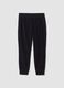 Black fleece jogger trousers, regular fit_0
