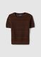 Maglia in puro cotone marrone regular fit con lavorazione a maglia_4