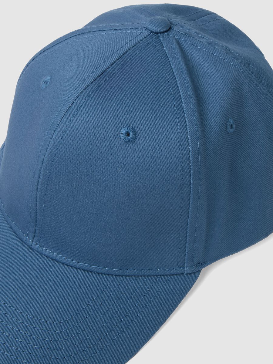 Pure cotton blue baseball cap with adjustable closure_1