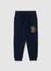Pantaloni jogger da bambino in puro cotone blu regular fit_0