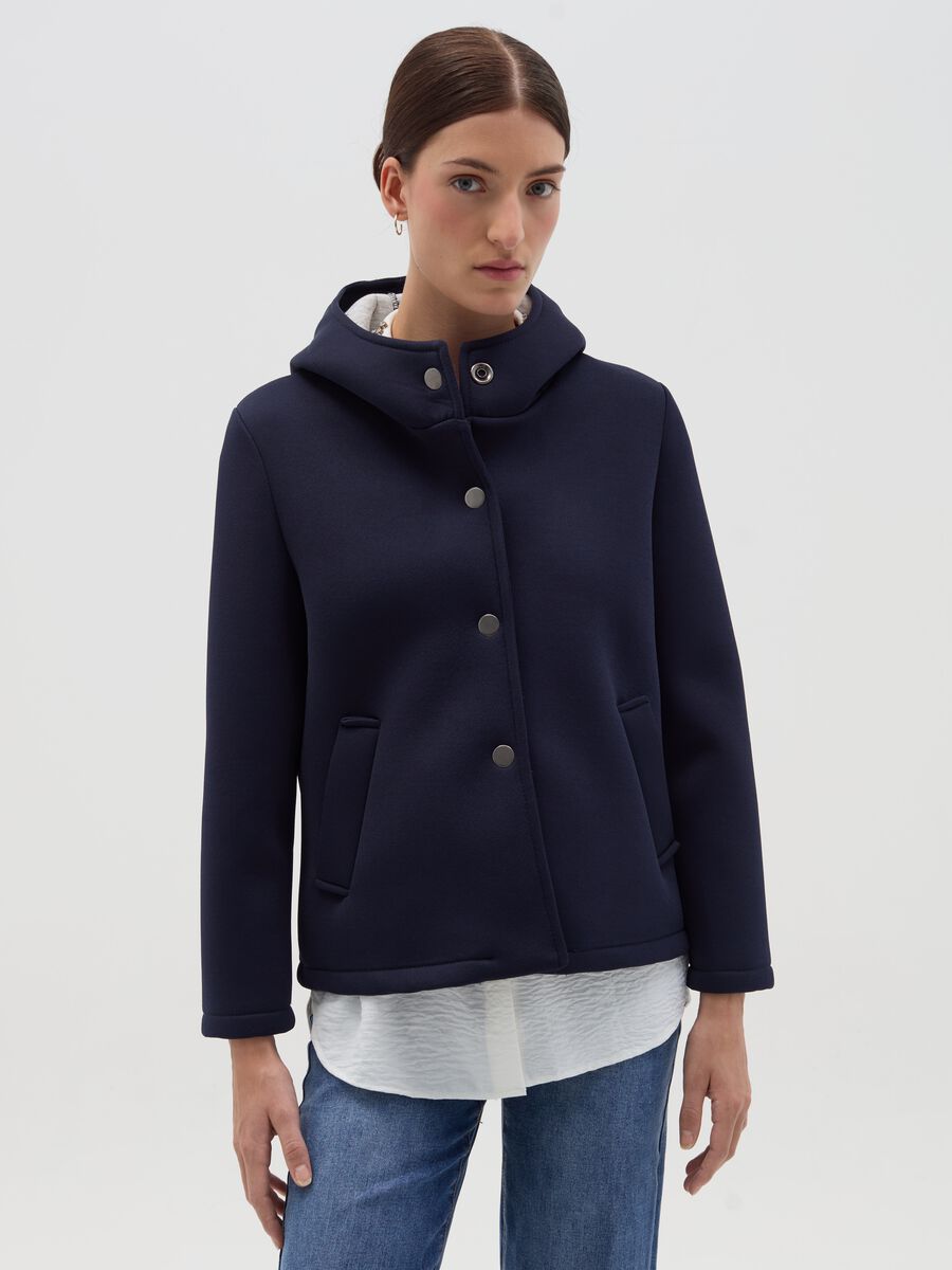 Short jacket with hood and buttons_0