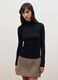 T-shirt nera in modal e cashmere elasticizzato regular fit_1