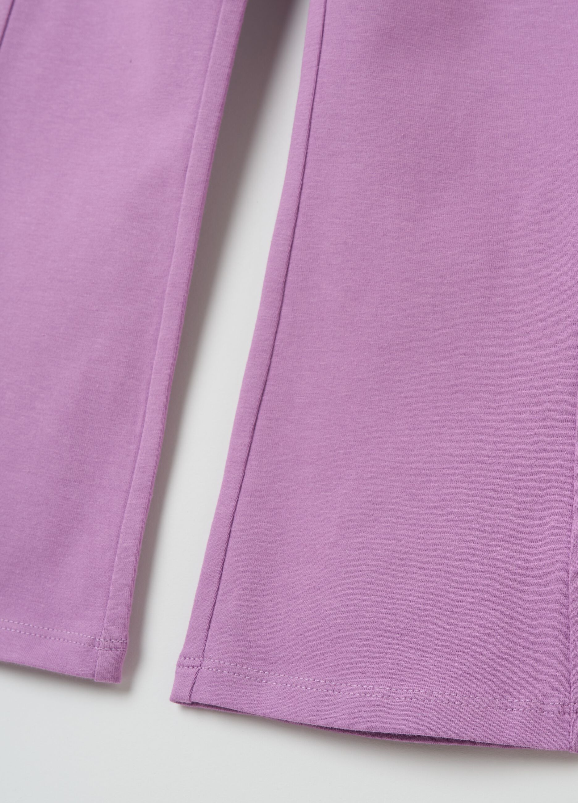 Flare-fit leggings in stretch cotton