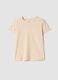 Girls' beige pure cotton regular-fit T-shirt_0