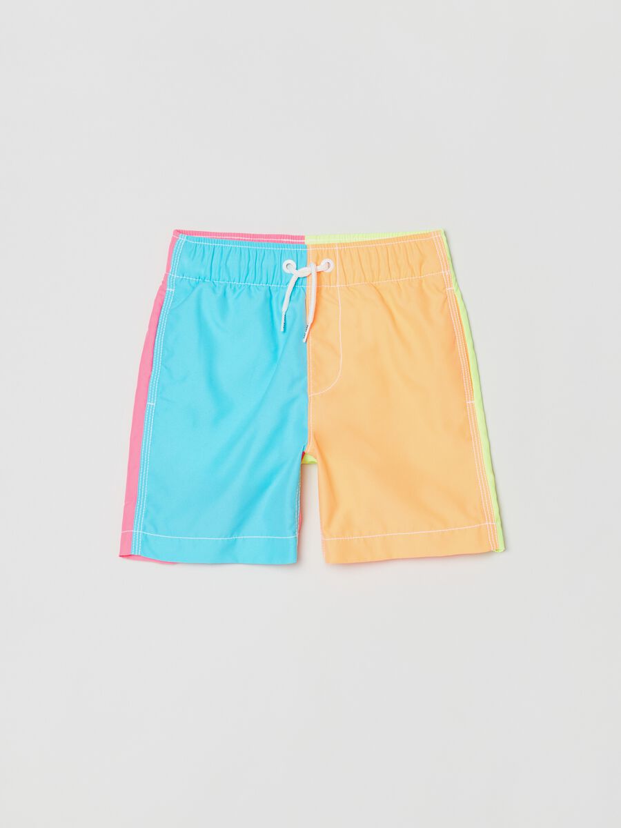 Swim shorts in recycled polyester with drawstring_0