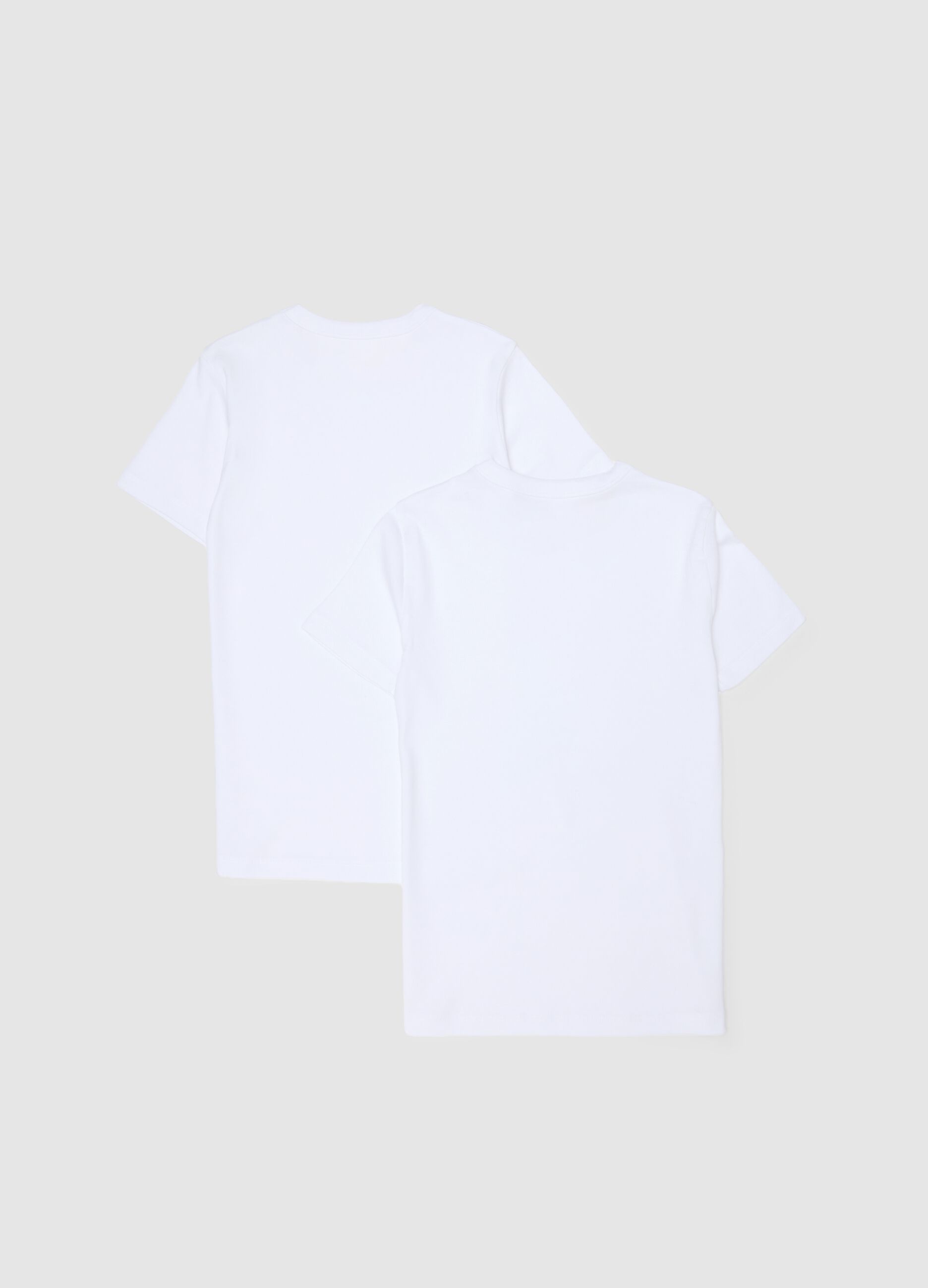 Pack of two white boy's t-shirts in pure cotton over fit