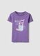 Girls' regular fit purple pure cotton t-shirt with print_0