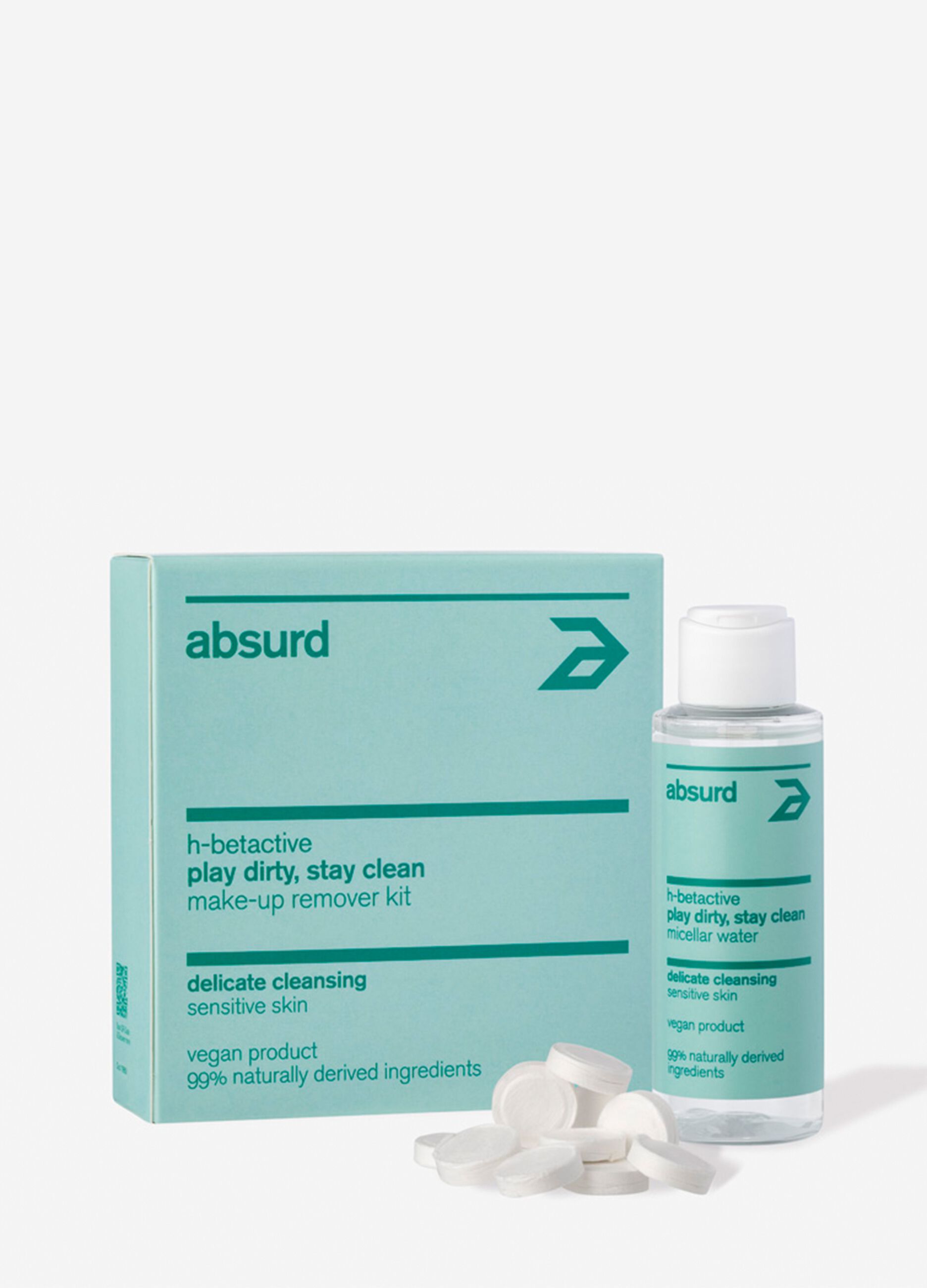 KIT Acqua micellare ad azione delicata più salviette in compresse Play Dirty Stay Clean
