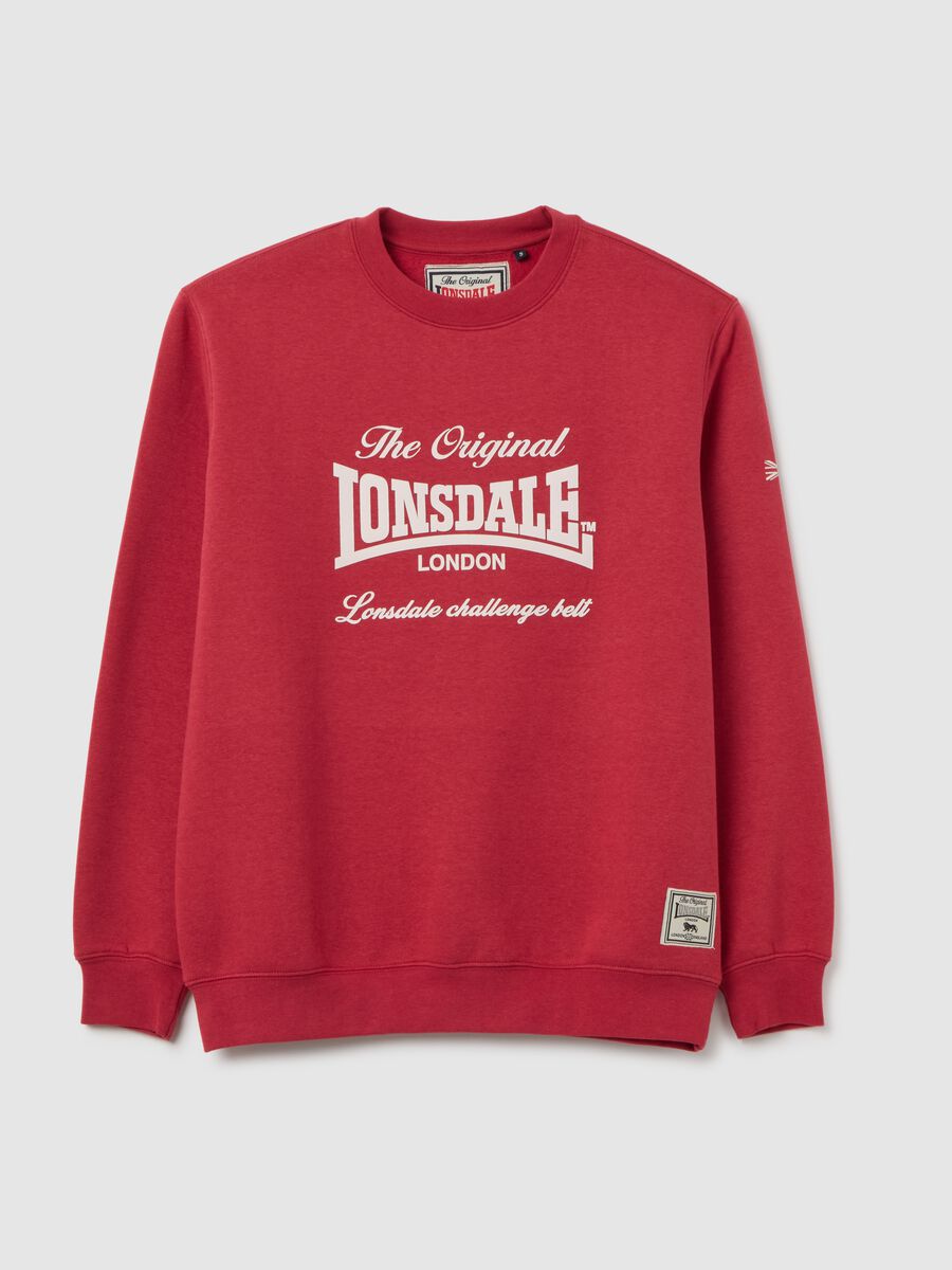 Red cotton-blend sweatshirt with print_4