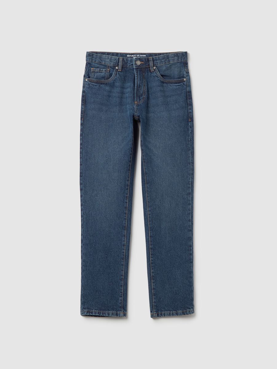 Regular fit jeans with discolouring_4