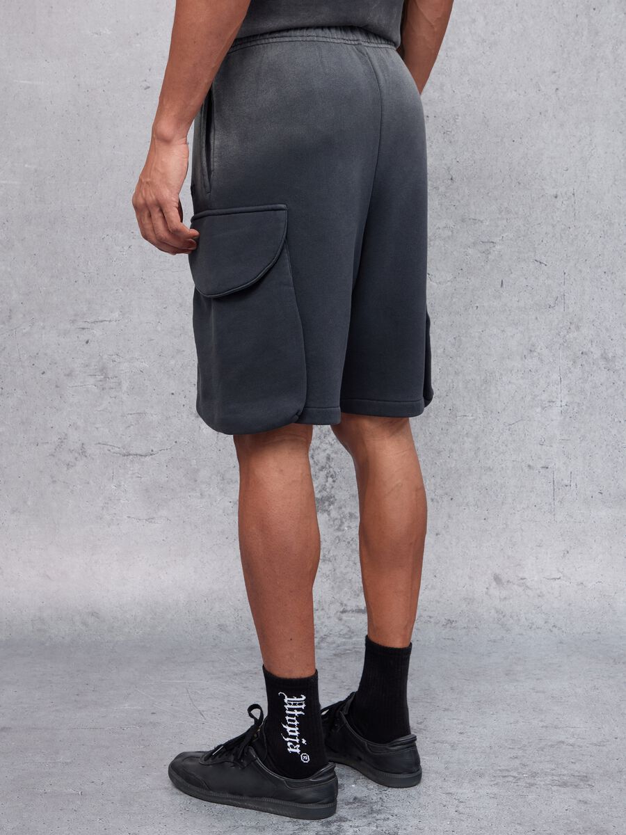 Sunfaded Cargo Sweat Shorts Vintage Black_2