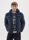 Regular fit blue padded jacket for boys with hood and zip_0
