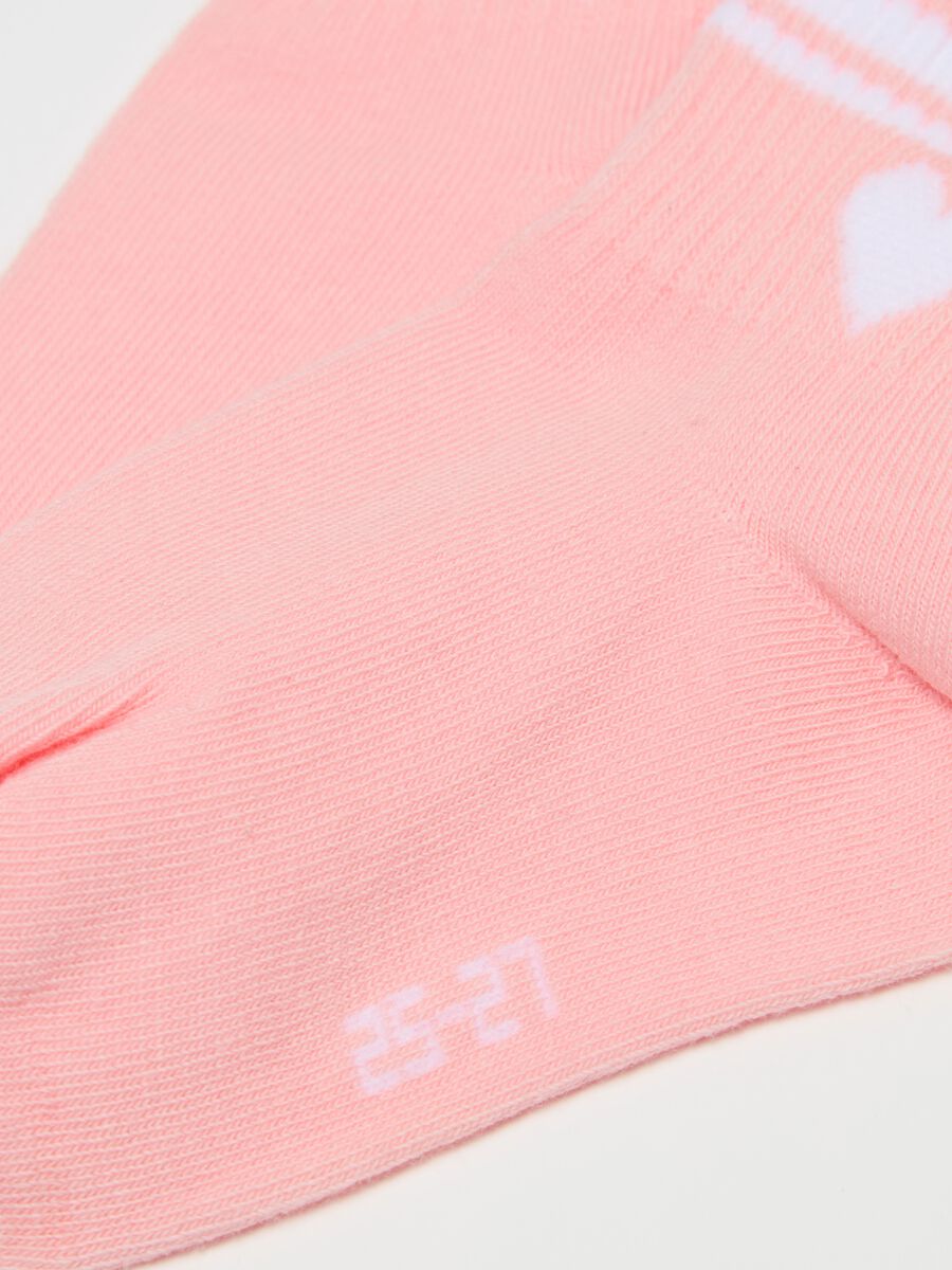 Three-pair pack short socks with heart design_2