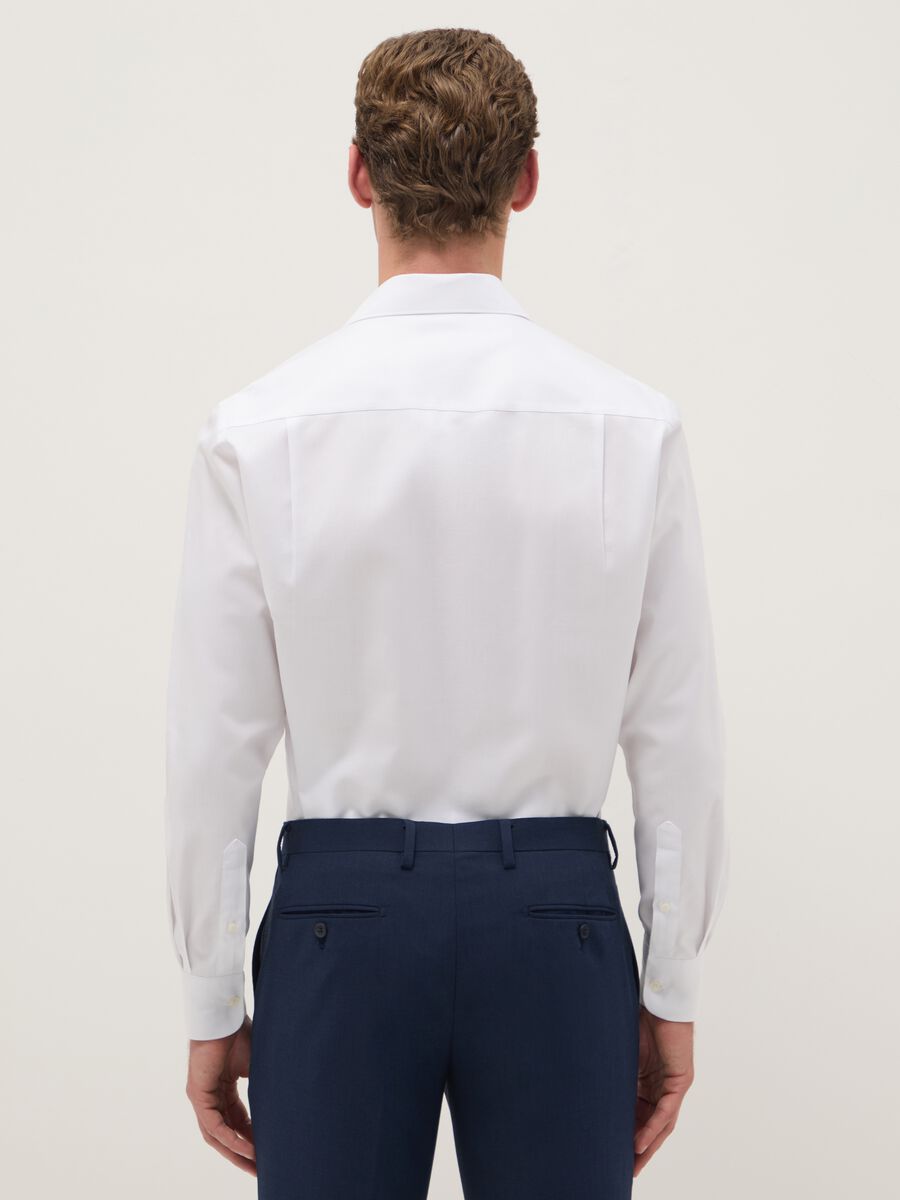 White long sleeve shirt in pure cotton, regular fit_2