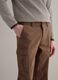 Brown regular fit cotton and linen cargo trousers_3