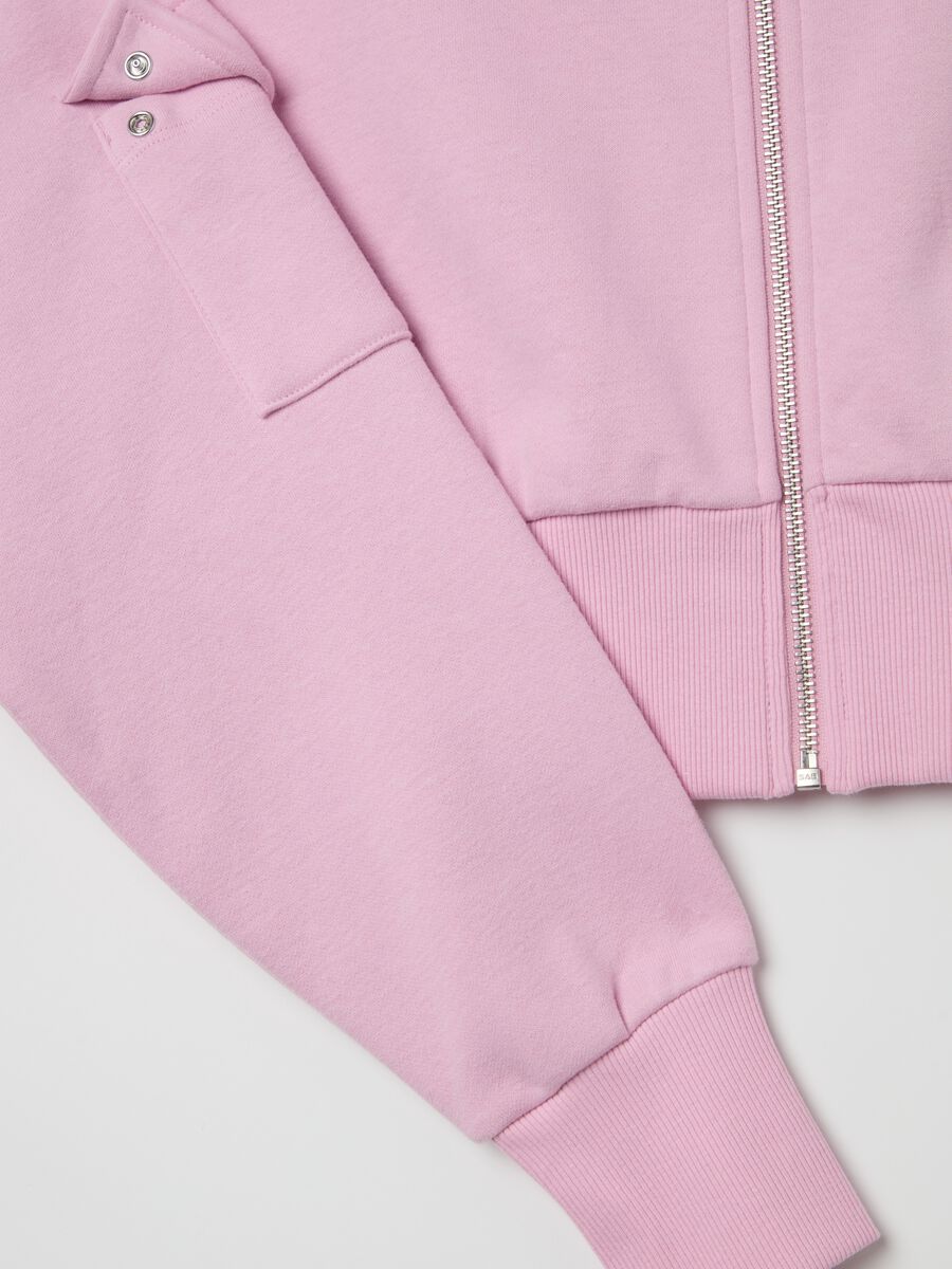 Crop Cargo Zip Hoodie Light Pink_7