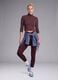 T-shirt viola crop in tessuto elasticizzato con collo rialzato Easy Dry ALTAVIA STUDIO_0