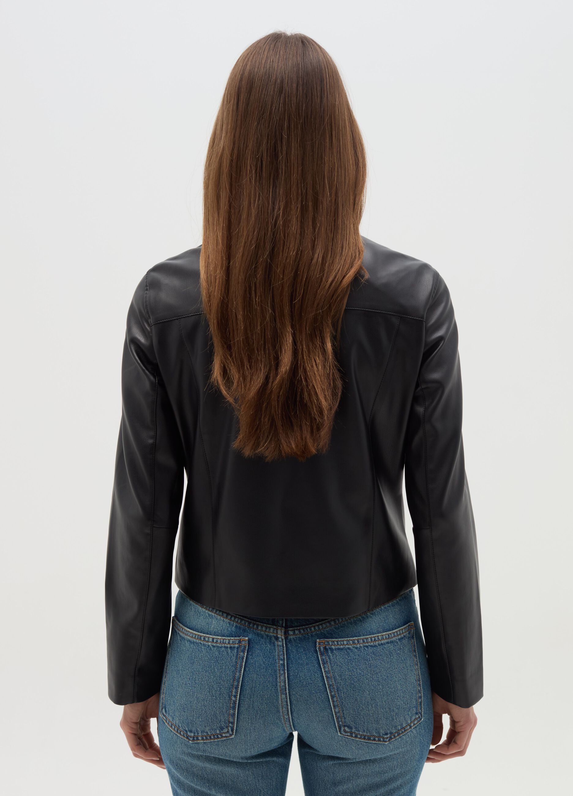 Giacca corta biker con zip