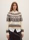 Beige pullover with multicolour jacquard patterns regular fit_2