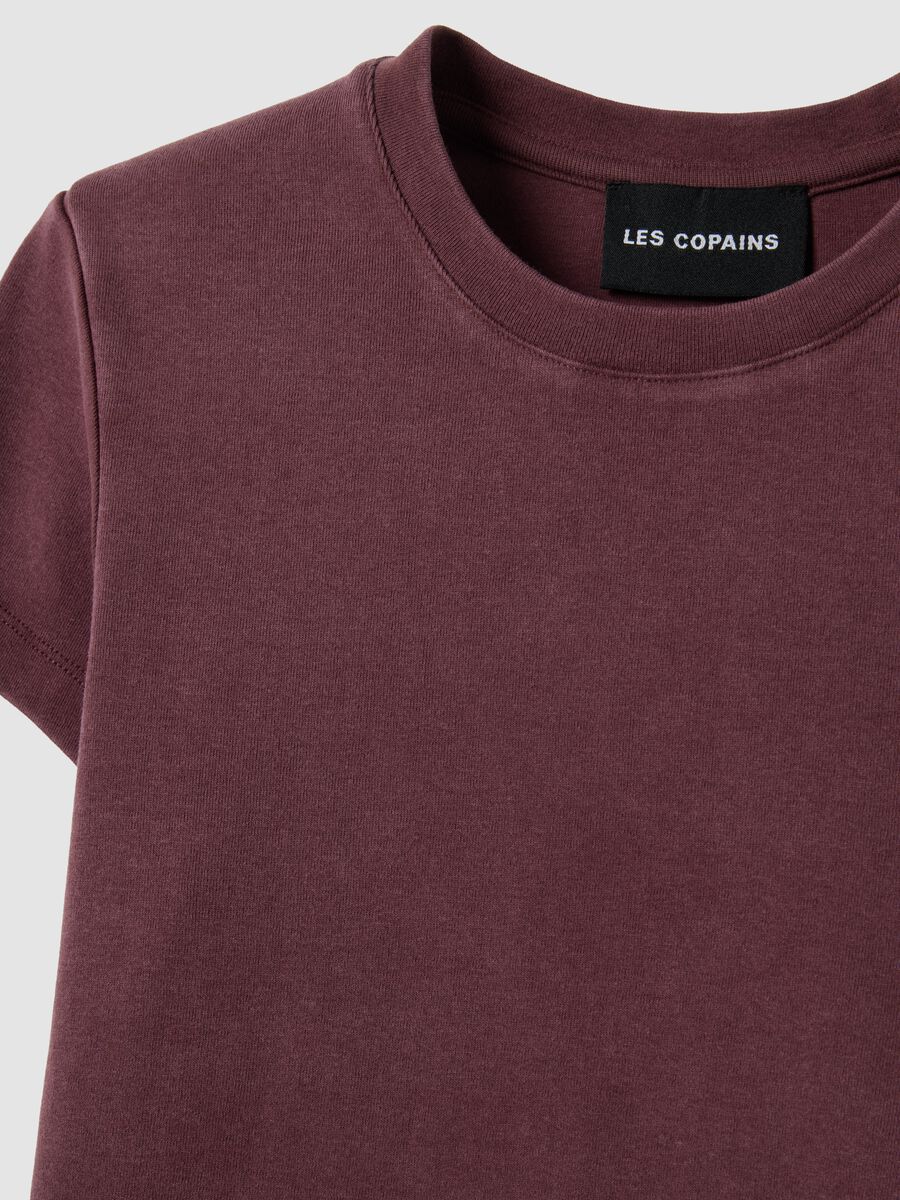 T-shirt fitted in cotone elasticizzato viola_5