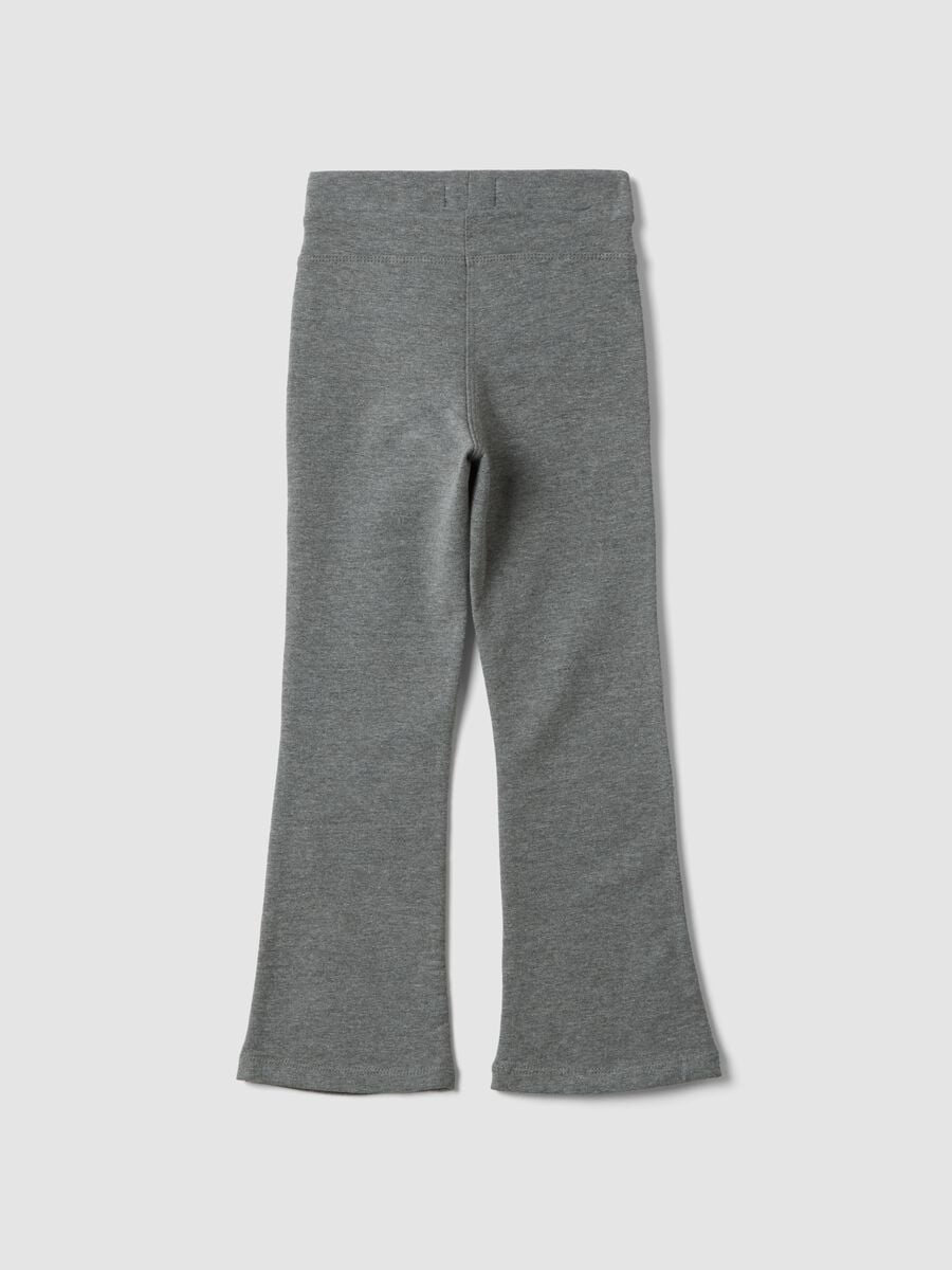 Treggings grigio melange flare in cotone organico elasticizzato_1