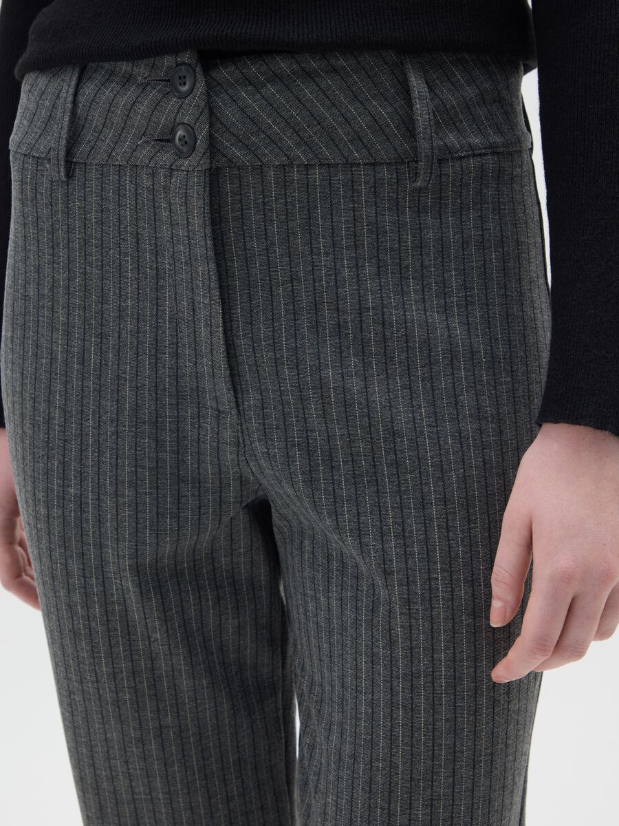 Grey Regular Fit Trousers_3