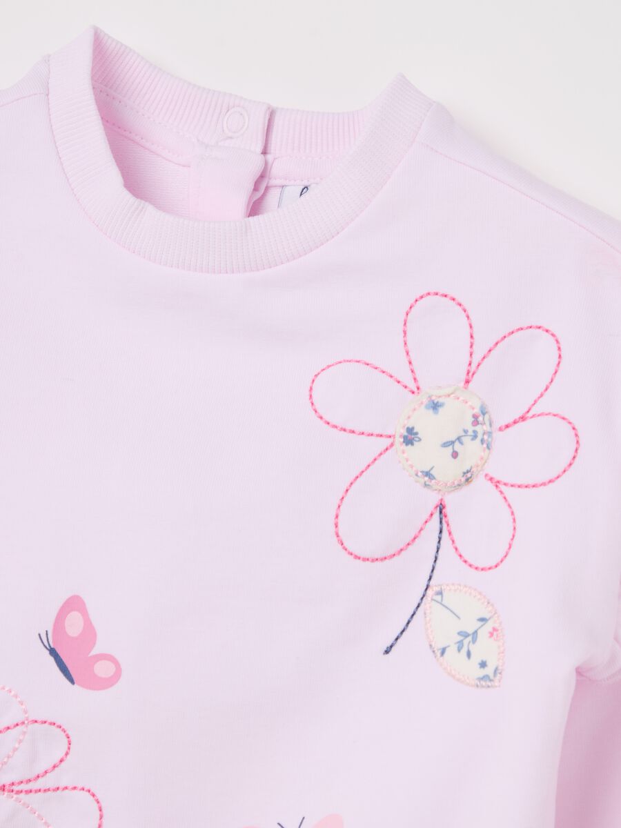 Sweatshirt with frill and floral embroidery_2