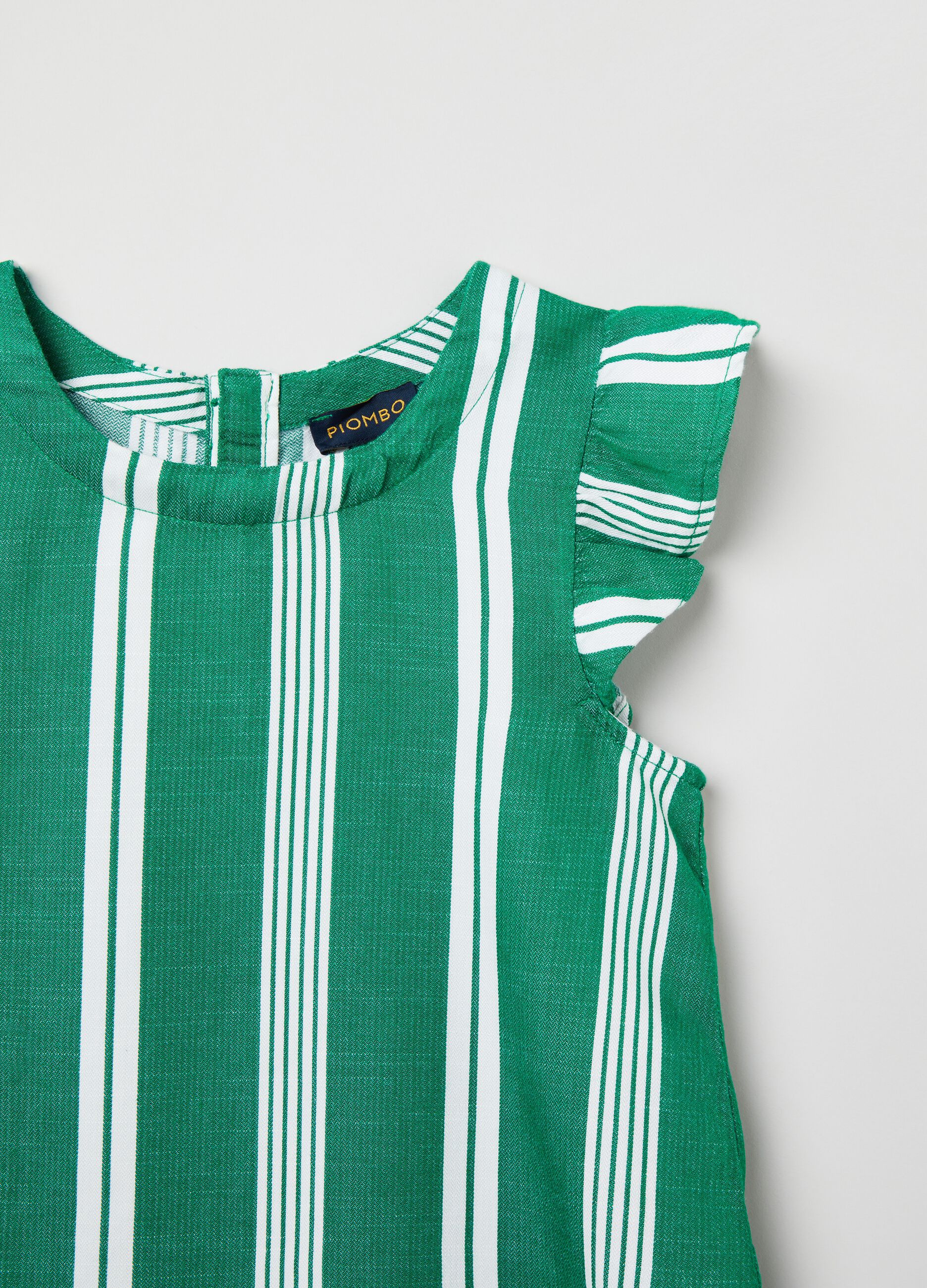 Blusa in viscosa e cotone a righe_2