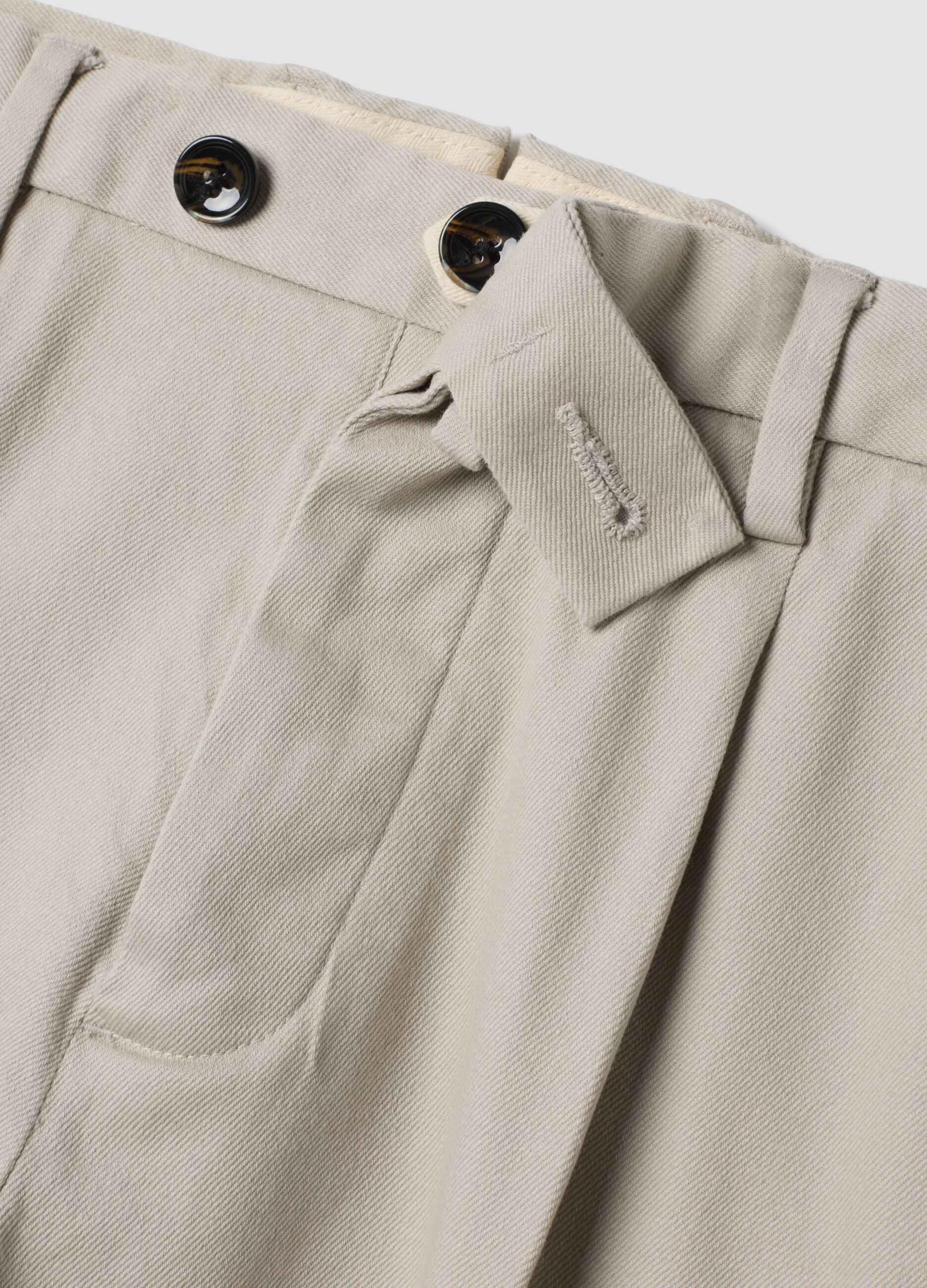 Grey regular-fit stretch cotton chino trousers