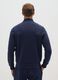 Blue cotton blend regular fit zip sweatshirt_2
