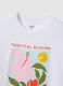White pure cotton T-shirt with floral print, regular fit_1