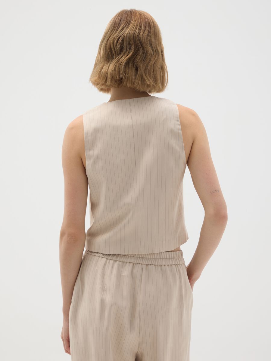 Blazer beige a righe vestibilità slim_4