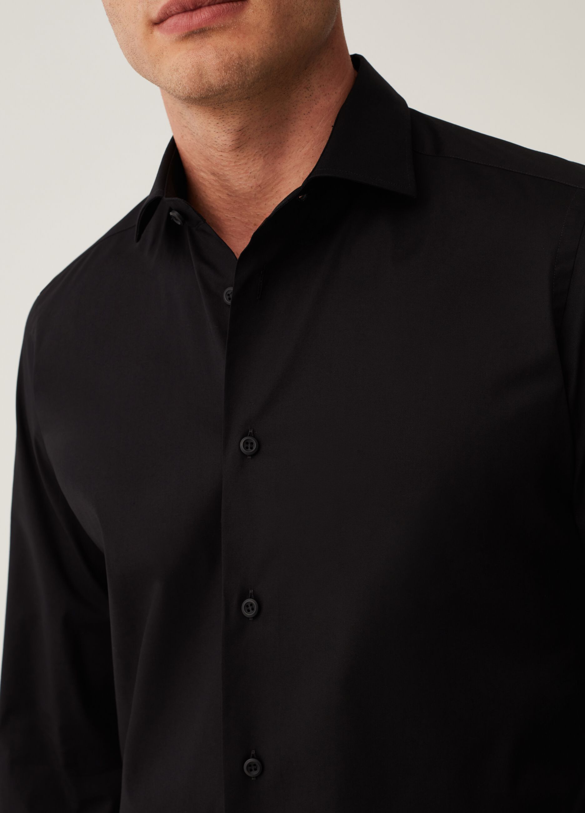 Camicia slim fit in cotone stretch_3