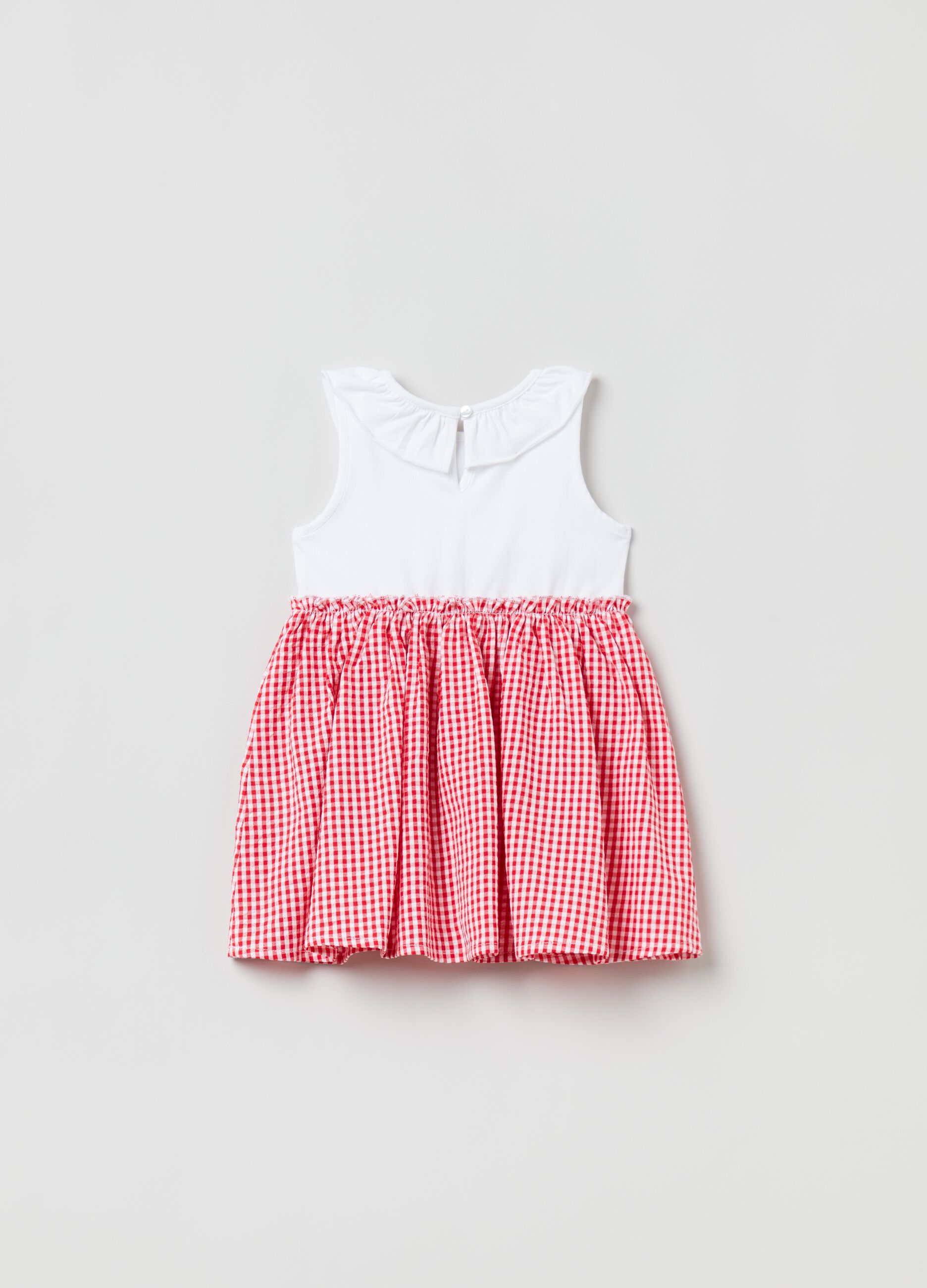 Dress with yarn-dyed gingham pattern