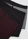 Tripack boxer nero, grigio melange e rosso bordeaux in cotone organico elasticizzato_2