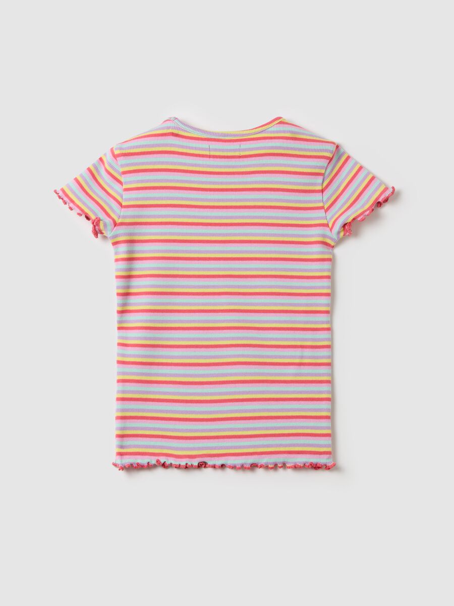 Ribbed T-shirt with striped pattern_1